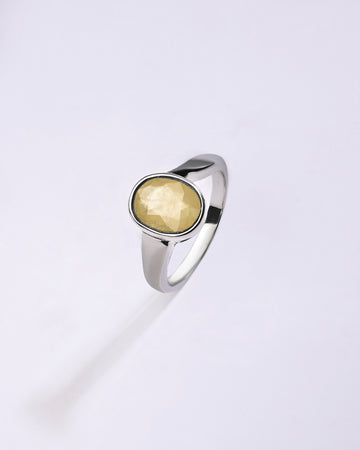 Opulent Yellow Sapphire (Pukhraj) Ring – 925 Silver - #1203B