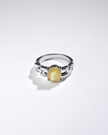 Mystic Yellow Sapphire (Pukhraj) Ring – 925 Silver - #1245N4