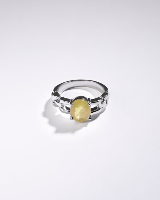 Mystic Yellow Sapphire (Pukhraj) Ring – 925 Silver - #1245N4