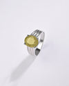 Ethereal Yellow Sapphire (Pukhraj) Ring – 925 Silver - #1228N4