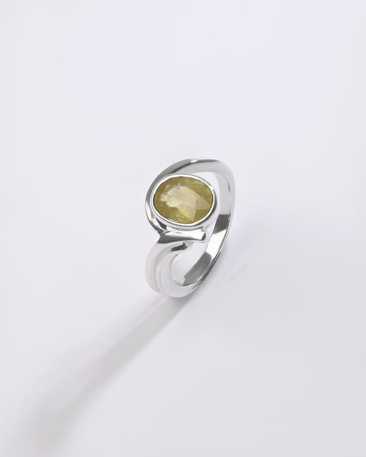 Royal Yellow Sapphire (Pukhraj) Ring – 925 Silver - #1176B
