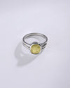 Radiant Yellow Sapphire (Pukhraj) Ring – 925 Silver - #1242B