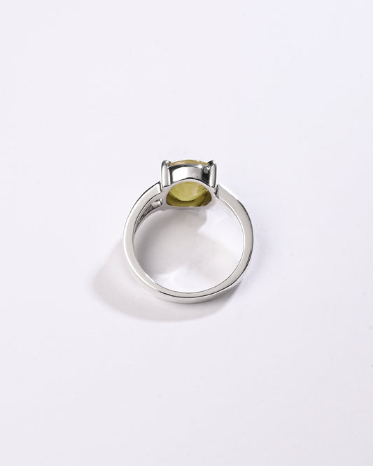 Yellow Sapphire (Pukhraj) Gemstone Ring – 925 Silver - #1125N4