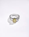 Velvet Finish Yellow Sapphire (Pukhraj) Ring – 925 Silver - #1219N4