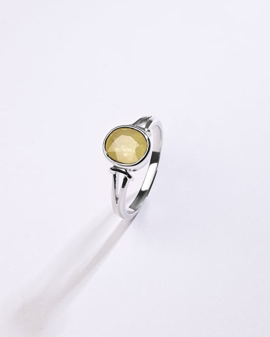 Trustworthy Yellow Sapphire (Pukhraj) Ring – 925 Silver - #1148B