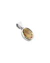 Plain Light Golden Topaz Pendant in 925 Silver
