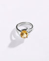 Stylish Golden Topaz (Sunahara Pukhraj) Ring – 925 Silver - #1182N4