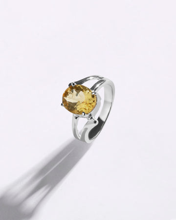Stylish Golden Topaz (Sunahara Pukhraj) Ring – 925 Silver - #1182N4