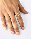 Stylish Golden Topaz (Sunahara Pukhraj) Ring – 925 Silver - #1182N4