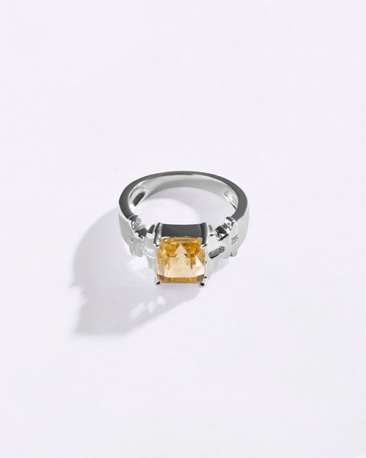 Luxe Golden Topaz (Sunahara Pukhraj) Ring – 925 Silver - #1199N4 Sq