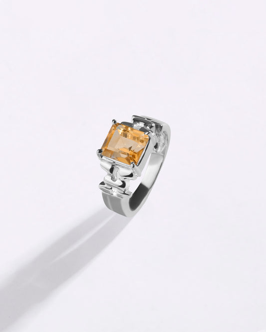 Luxe Golden Topaz (Sunahara Pukhraj) Ring – 925 Silver - #1199N4 Sq