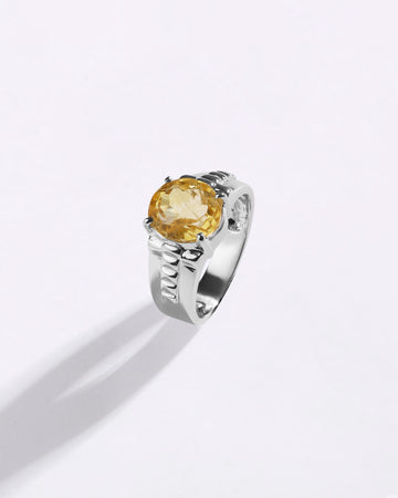 Bright Golden Topaz (Sunahara Pukhraj) Ring – 925 Silver - #1236N4