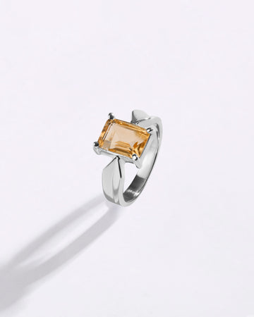 Shimmer Golden Topaz (Sunahara Pukhraj) Ring – 925 Silver - #1136N4 Sq
