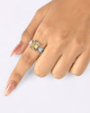 Shimmer Golden Topaz (Sunahara Pukhraj) Ring – 925 Silver - #1136N4 Sq
