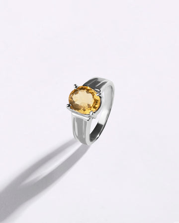 Exotic Golden Topaz (Sunahara Pukhraj) Ring – 925 Silver - #1111N4