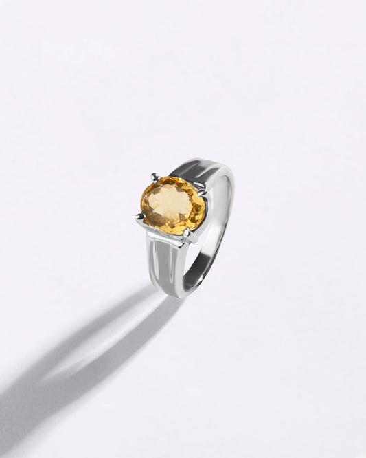 Exotic Golden Topaz (Sunahara Pukhraj) Ring – 925 Silver - #1111N4