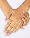 Minimalist Golden Topaz (Sunahara Pukhraj) Ring – 925 Silver - #1201N3 Dr