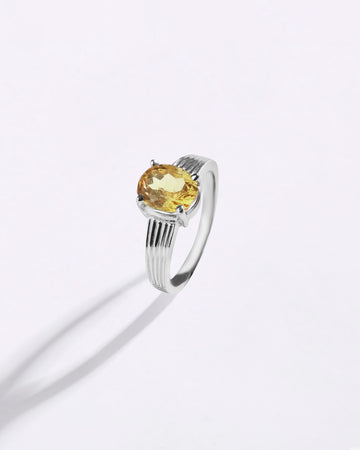 Power Golden Topaz (Sunahara Pukhraj) Ring – 925 Silver - #1225N4