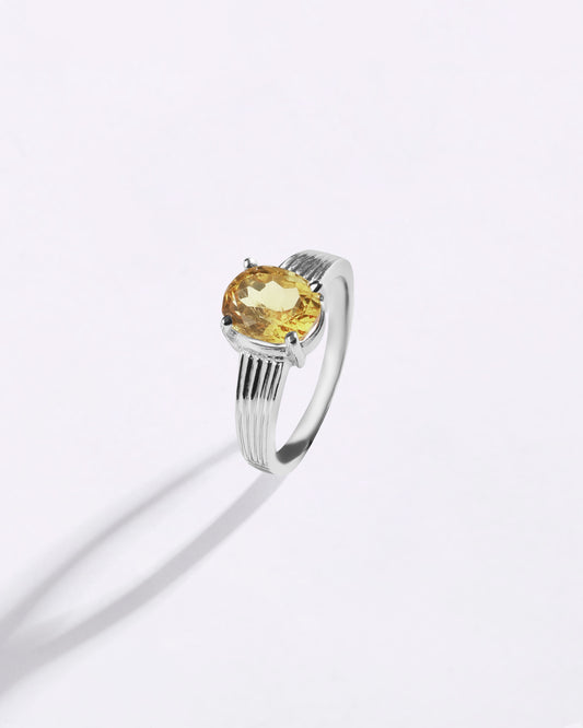 Power Golden Topaz (Sunahara Pukhraj) Ring – 925 Silver - #1225N4