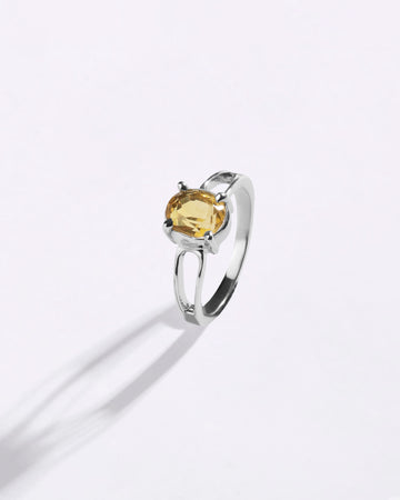 Calm Golden Topaz (Sunahara Pukhraj) Ring – 925 Silver - #1112N4