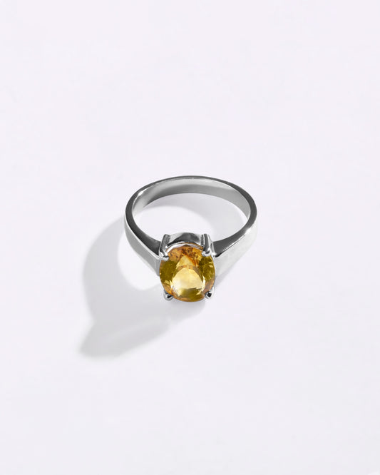 Authentic Golden Topaz (Sunahara Pukhraj) Ring – 925 Silver - #1200N4
