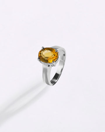 Authentic Golden Topaz (Sunahara Pukhraj) Ring – 925 Silver - #1200N4