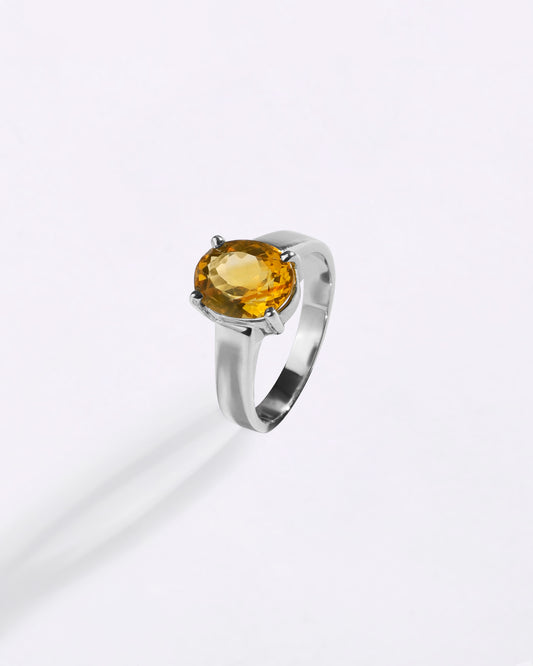 Authentic Golden Topaz (Sunahara Pukhraj) Ring – 925 Silver - #1200N4