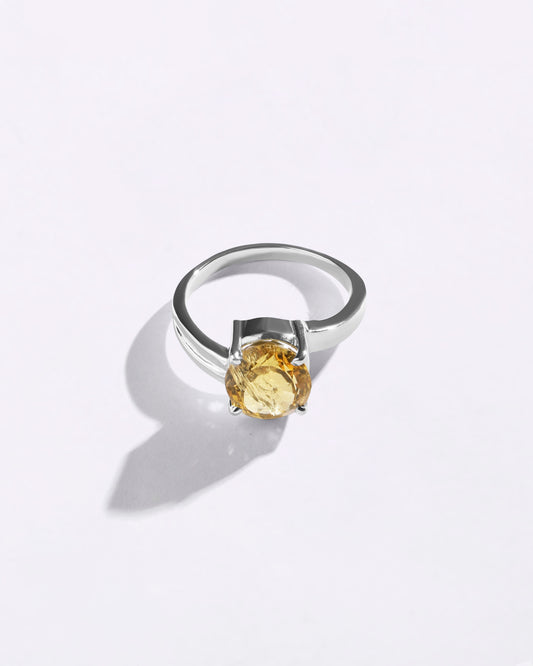 Smart Golden Topaz (Sunahara Pukhraj) Ring – 925 Silver - #1153N4