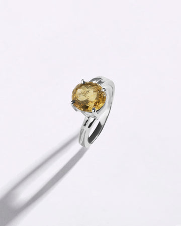 Smart Golden Topaz (Sunahara Pukhraj) Ring – 925 Silver - #1153N4