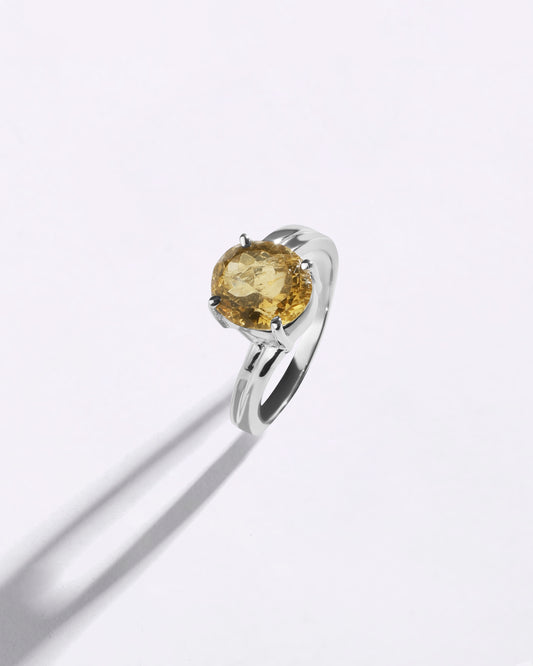 Smart Golden Topaz (Sunahara Pukhraj) Ring – 925 Silver - #1153N4