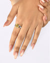 Smart Golden Topaz (Sunahara Pukhraj) Ring – 925 Silver - #1153N4
