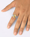 Plain Golden Topaz (Sunahara Pukhraj) Ring – 925 Silver - #1224B