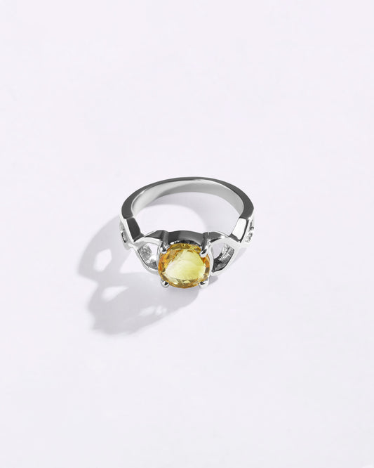 Bold Golden Topaz (Sunahara Pukhraj) Ring – 925 Silver - #1105N4