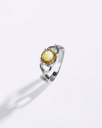 Bold Golden Topaz (Sunahara Pukhraj) Ring – 925 Silver - #1105N4