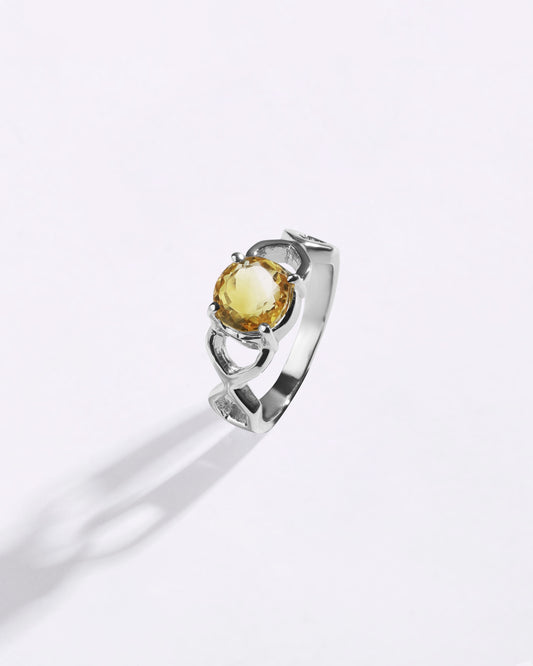 Bold Golden Topaz (Sunahara Pukhraj) Ring – 925 Silver - #1105N4