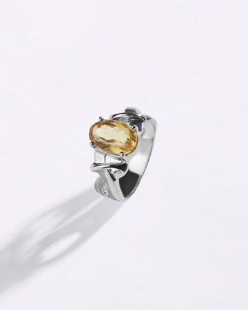 Certified Golden Topaz (Sunahara Pukhraj) Ring – 925 Silver - #1210N4