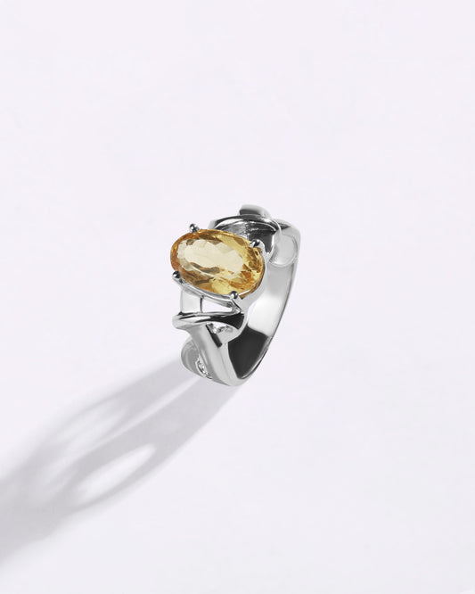 Certified Golden Topaz (Sunahara Pukhraj) Ring – 925 Silver - #1210N4