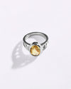 Designer Golden Topaz (Sunahara Pukhraj) Ring – 925 Silver - #1107B