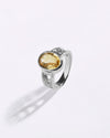 Designer Golden Topaz (Sunahara Pukhraj) Ring – 925 Silver - #1107B