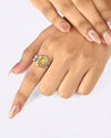 Designer Golden Topaz (Sunahara Pukhraj) Ring – 925 Silver - #1107B