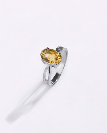 Classic Golden Topaz (Sunahara Pukhraj) Ring – 925 Silver - #1102N4