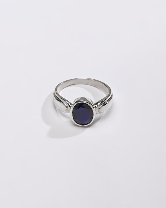 Certified Blue Sapphire (Neelam) Ring – 925 Silver - 1101B
