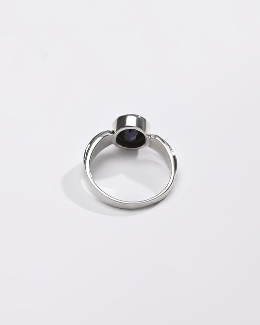 Certified Blue Sapphire (Neelam) Ring – 925 Silver - 1101B