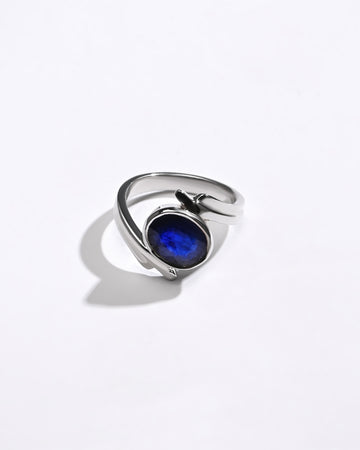 Elegant Blue Sapphire (Neelam) Ring – 925 Silver - 1103B