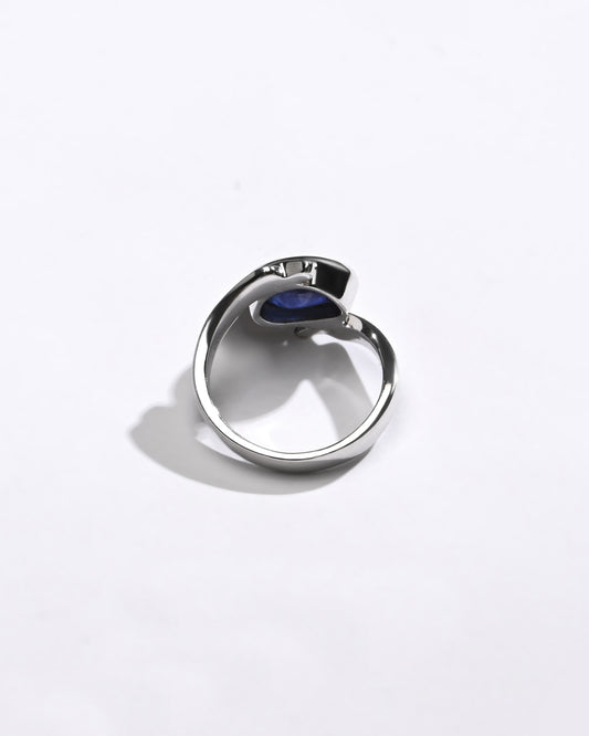 Elegant Blue Sapphire (Neelam) Ring – 925 Silver - 1103B