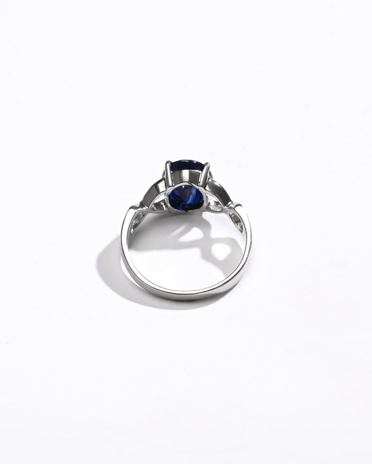Bold Blue Sapphire (Neelam) Ring – 925 Silver - 1105N4