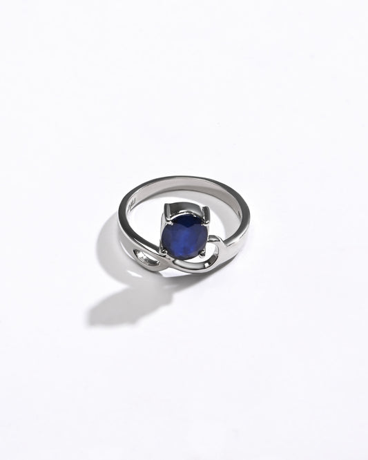 Authentic Blue Sapphire (Neelam) Ring in 925 Silver – #1110N4 - Myra