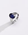Elegant Blue Sapphire (Neelam) Ring – 925 Silver - 1111B