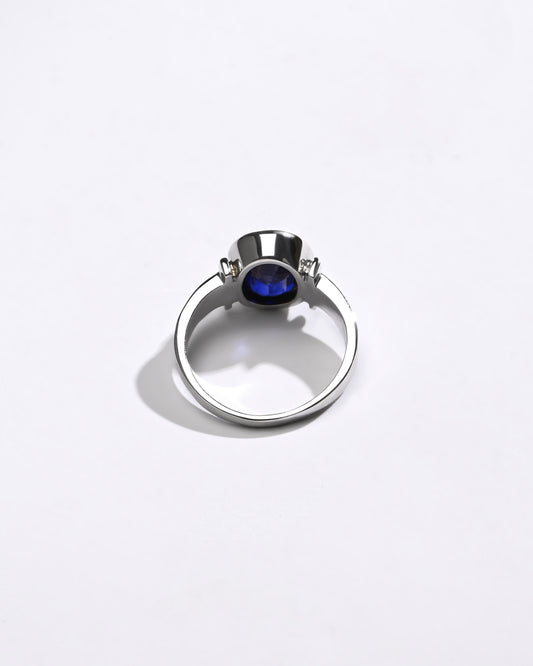 Natural Blue Sapphire (Neelam) Ring – 925 Silver - #1134B