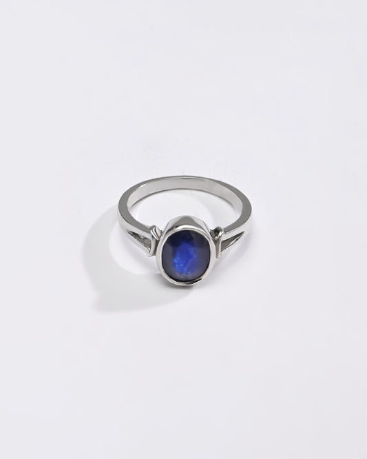 Royal Blue Sapphire (Neelam) Ring – 925 Silver - 1148B